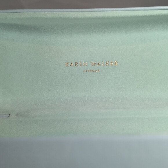 Karen Walker Eyewear Glasses Sunglasses Light Blue Faux Leather Hard Case Only - Picture 8 of 14